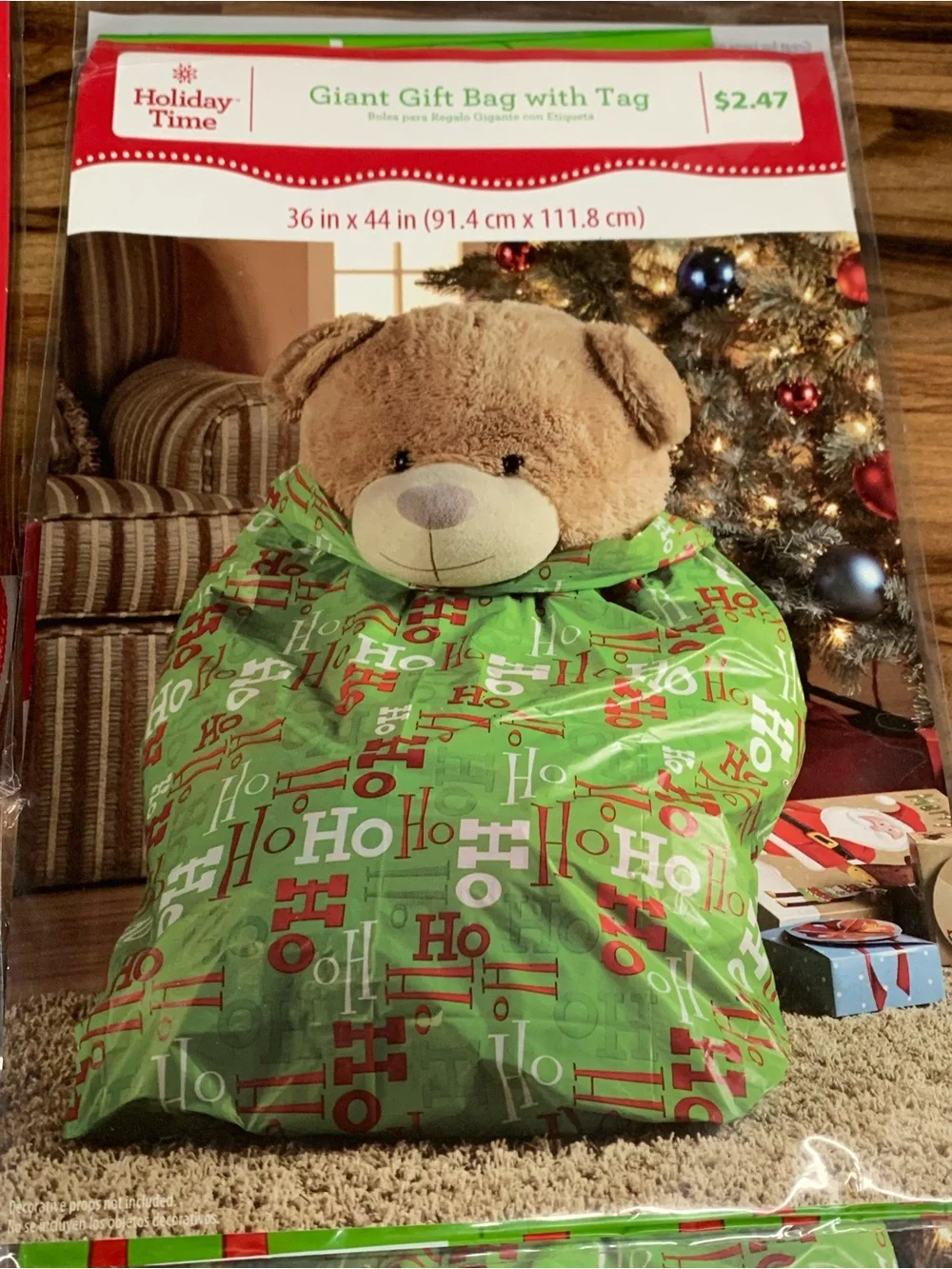 Giant Extra Large Christmas Gift Bags Bulk - 6 Pack Jumbo Santa Sacks 36” X 44”